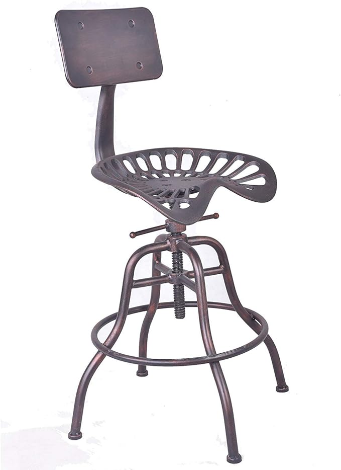 Diwhy Industrial Design Metal Adjustable Height Backrest Chair Vintage Tractor - Image 6