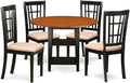 East West Furniture SUNI5-BCH-C 5 Piece Dining Set Includes a Round Dining Room by EastWestFurniture