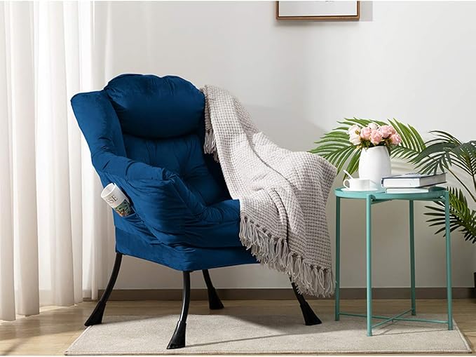 HollyHOME Modern Fabric Large Lazy Chair, Accent Oversized Comfy Reading Chair - Image 2