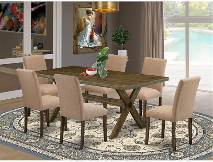 East West Furniture X777AB747-7 7 Piece Dining Room Furniture Set Consist of a - Image 2