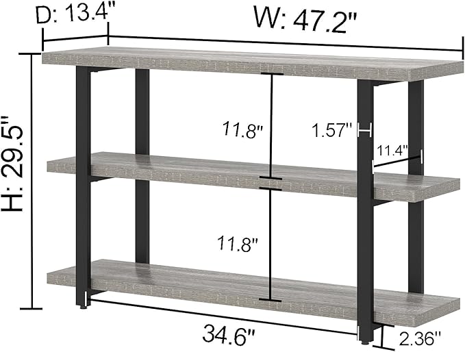 FOLUBAN Sofa Table, Wood Entryway Table - Image 2