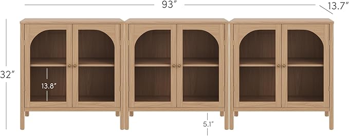 Nathan James Mason Modern Farmhouse TV Stand, Free Standing Accent Sideboard - Image 2