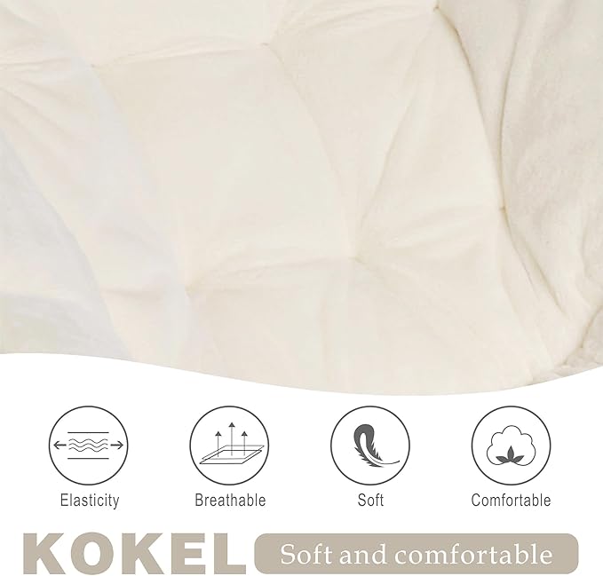 Kokel Plush Folding Chair and Ottoman Padded Metal Frame Living Room Chair - Image 5