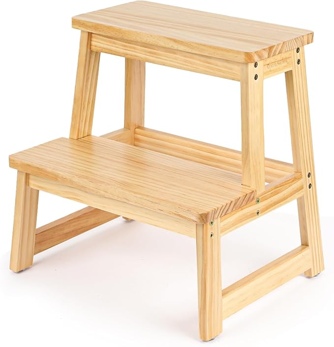 StrongTek Wooden Step Stool for Adults, 300 lbs Capacity, Durable and by StrongTek