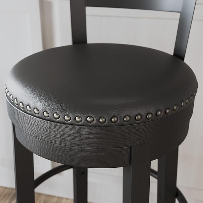 Signature Design by Ashley Valebeck Faux Leather Pub Height Swivel Barstool - Image 8