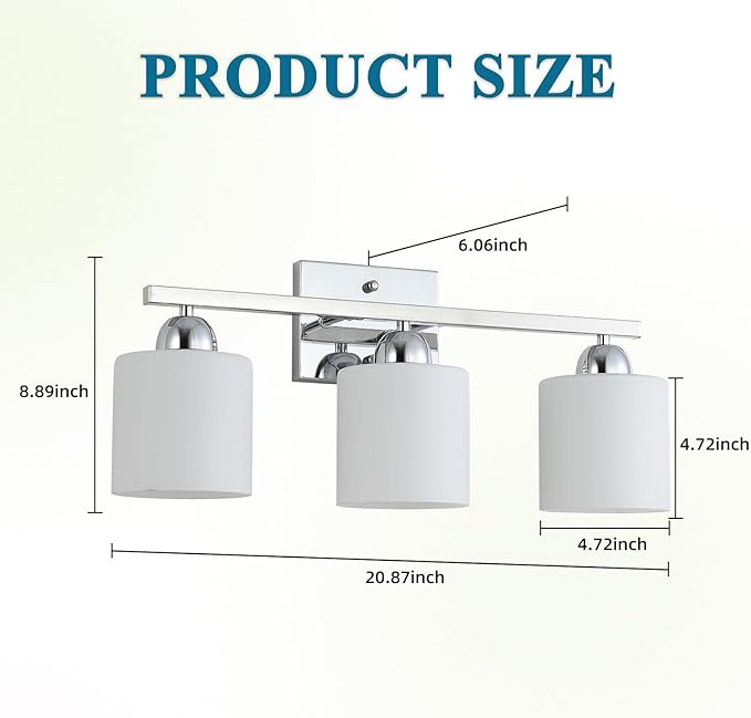 Stainless Steel Milk Glass Vanity Lights - Image 5