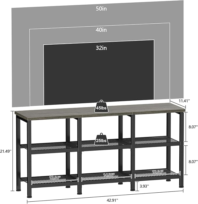 Furologee TV Stand, 43 Inch Entertainment Center - Image 2