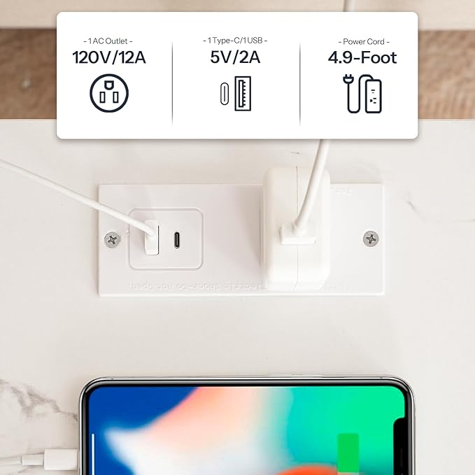 HOOBRO Side Table with Charging Station, End Table with USB Port and Outlet - Image 7