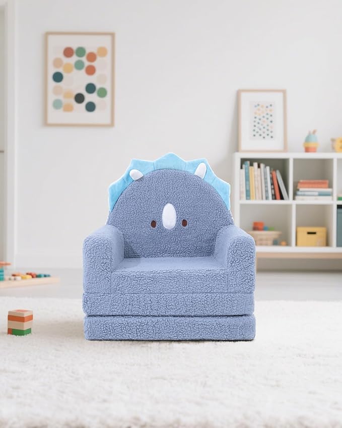 MOONBEEKI 2-in-1 Foldable Toddler Couch, Soft Sherpa Fabric - Image 2