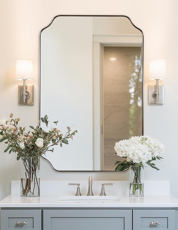 ANDY STAR Brushed Nickel Mirror 30x40 Inch, Rectangle Bathroom Mirror - Image 8