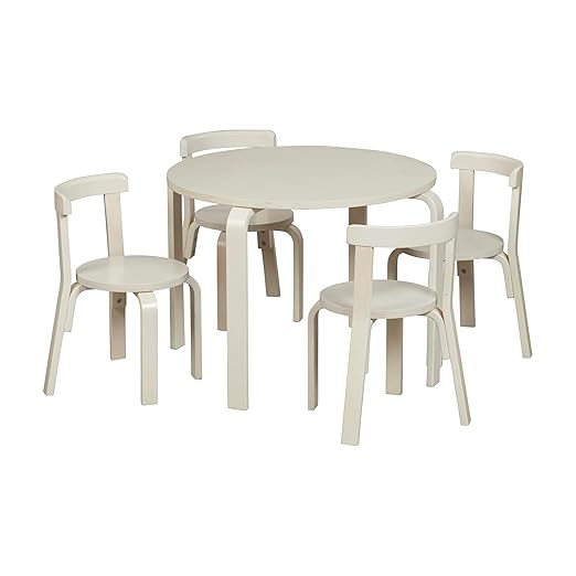 ECR4Kids Bentwood Round Table and Curved Back Chair Set, Kids Furniture by ECR4Kids
