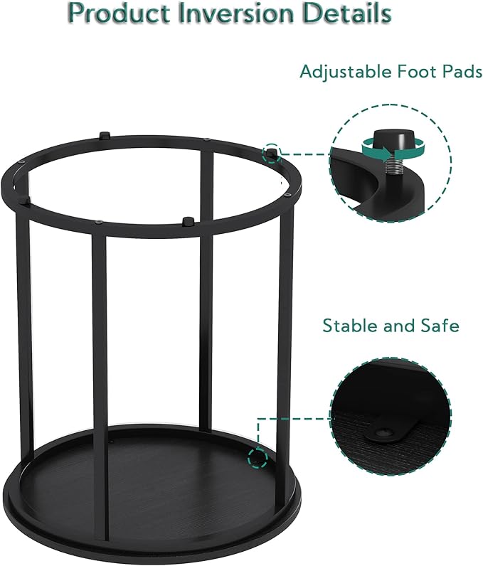 Yusong Round End Table, Nightstand Modern Bedside Table - Image 6