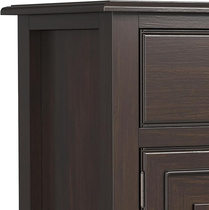 SIMPLIHOME Connaught 51-inch Wide Solid Wood Storage Cabinet in Chestnut Brown - Image 7