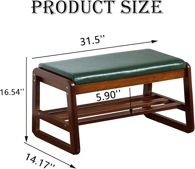 latifolia Solid Wood Bench, Entryway Shoe Bench - Image 3