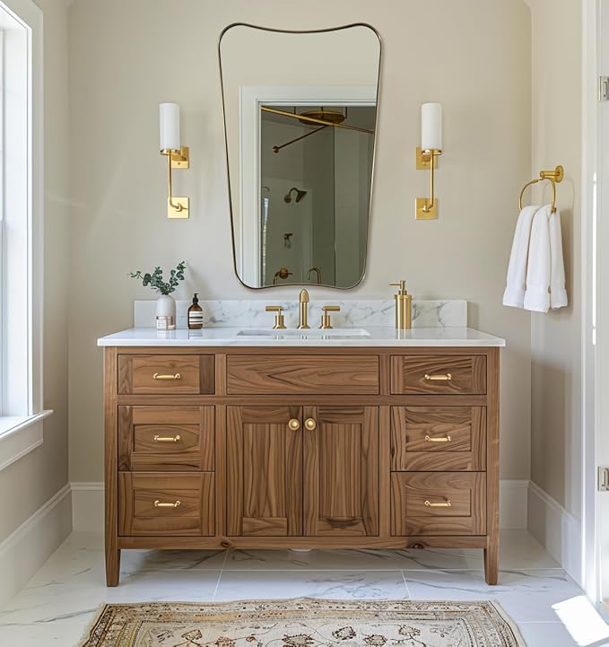 ANDY STAR 24x40 Inch Mirror, Brushed Gold Bathroom Mirror - Image 9