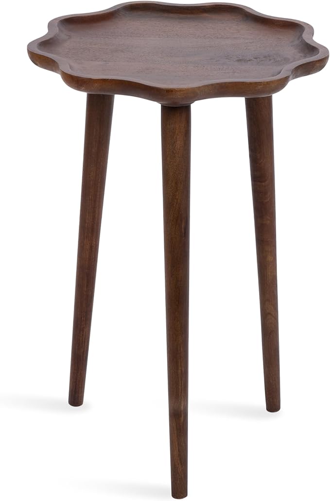 Kate and Laurel Alezar Modern Wooden Round Side Table, Walnut Brown, - Image 8
