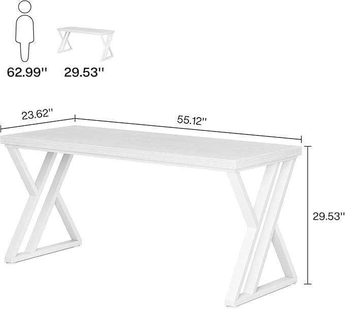 Tribesigns Writing Computer Desk, 55 inch Heavy Duty Study Desk - Image 2