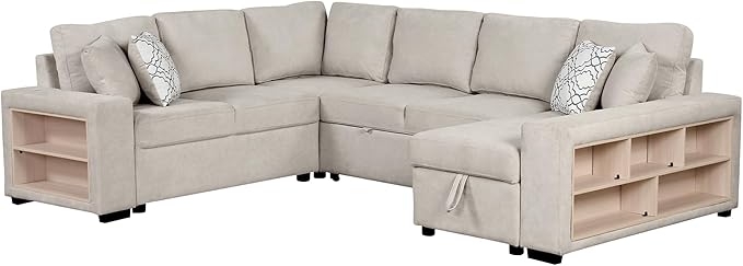 109" U-shaped Sectional Pull-out Sofa Bed - Image 11