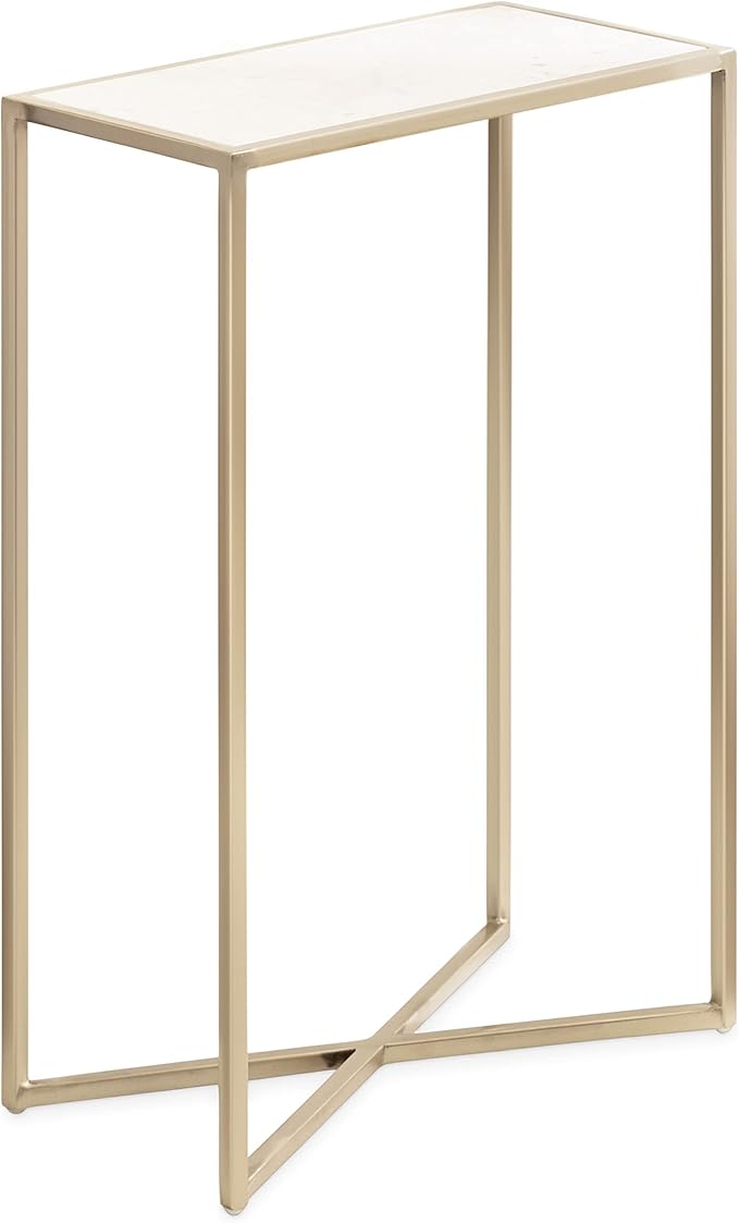 Kate and Laurel Jaspur Modern Slim Side Table, Decorative Glam Narrow End Table by KateandLaurel