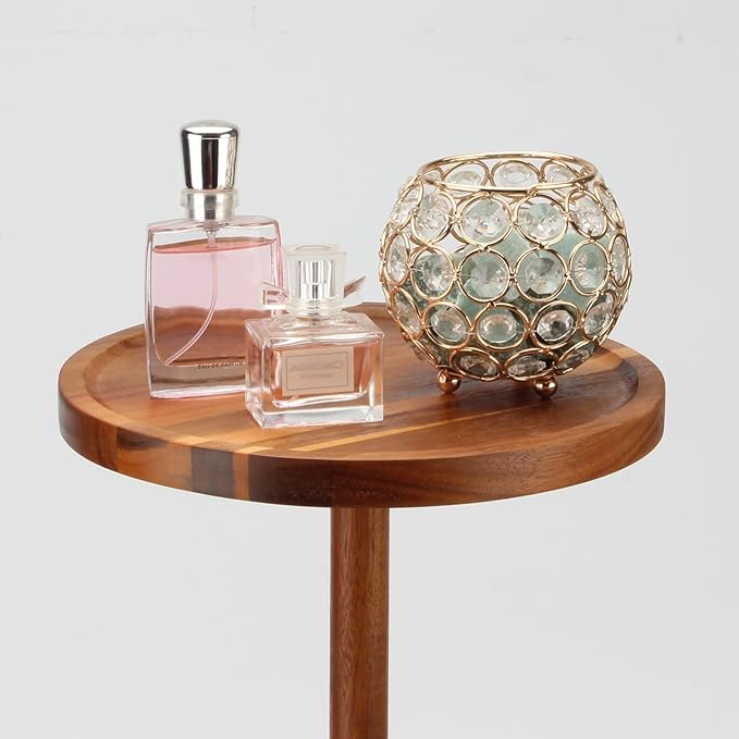Acrylic Drink End Table, 9.8" Round Modern Side Coffee Table - Image 7