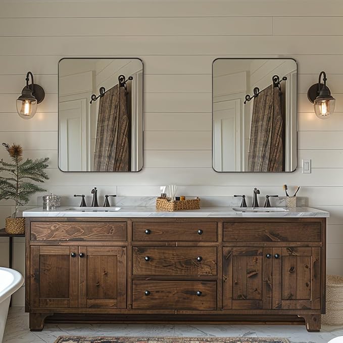 ANDY STAR Wall Mirror for Bathroom, 20”x28”Brushed Bronze Bathroom Mirror - Image 8