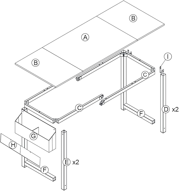 Decoholic 63 Inch Home Office Computer Two-Color Panel Desk - Image 6