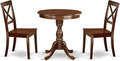East West Furniture ESBO3-MAH-W 3 Piece Dining Room Table Set Contains a Round by EastWestFurniture