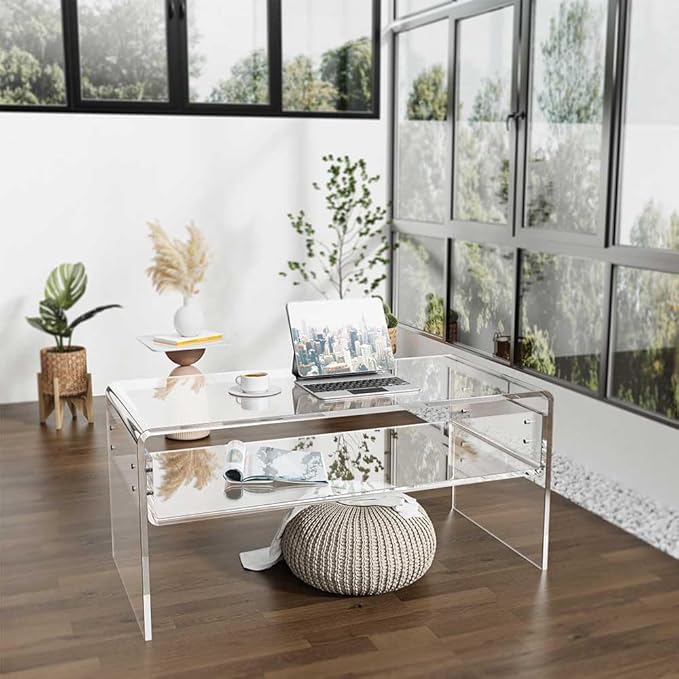 32inch Premium Clear Acrylic Rectangle Coffee Table - Image 3