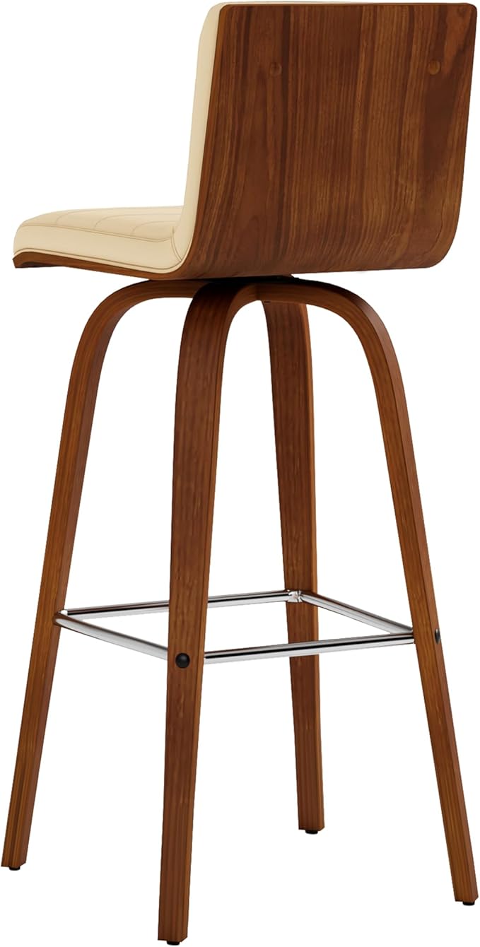 Vienna 30" Swivel Bar Stool in Walnut Wood Finish - Image 6