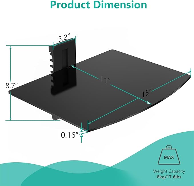 WALI Floating Entertainment Center Shelves, Holds Up to 17.6lbs, TV Shelf - Image 3