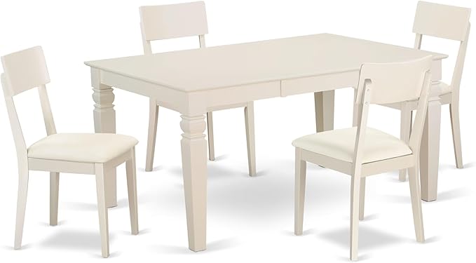 East West Furniture WEAD5-LWH-LC 5 Piece Dining Table Set by EastWestFurniture
