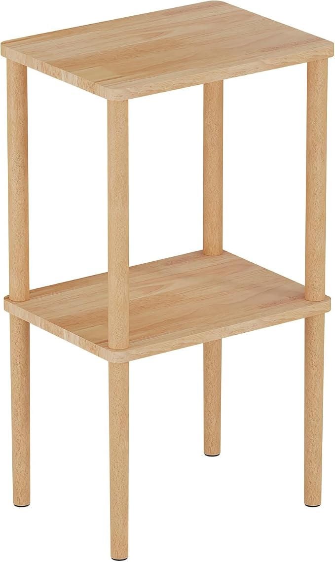 Solid Wood Side Table, 2-Tier Small End Table by exilot