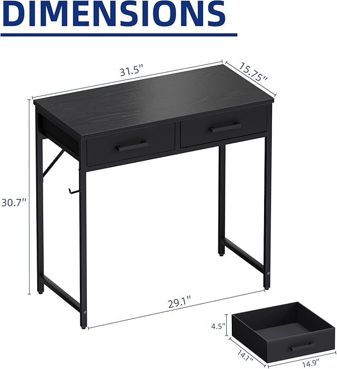 Pamray 32 Inch Small Computer Desk - Image 3