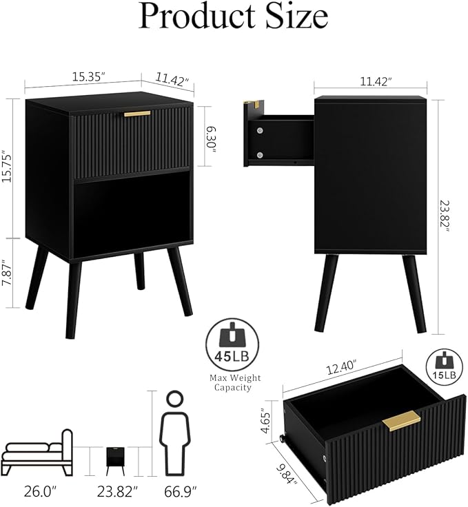 Nightstand, Small Side Table, Bedside Table - Image 2