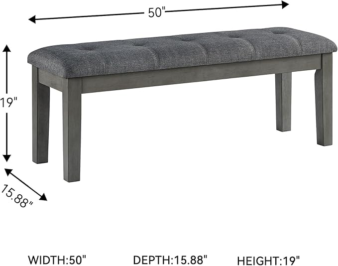 Signature Design by Ashley Hallanden Rustic Tufted Upholstered Dining Room Bench - Image 3