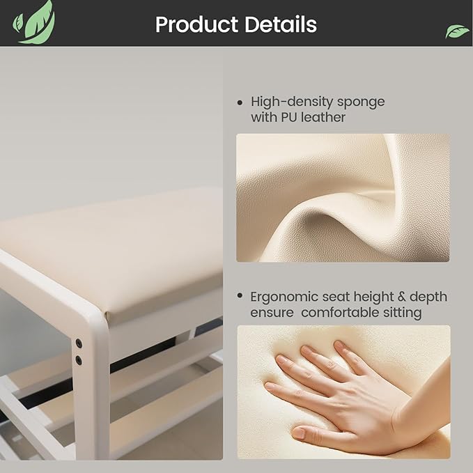 Solid Wood Shoe Rack, 2 Tier Shoe Storage Bench - Image 3