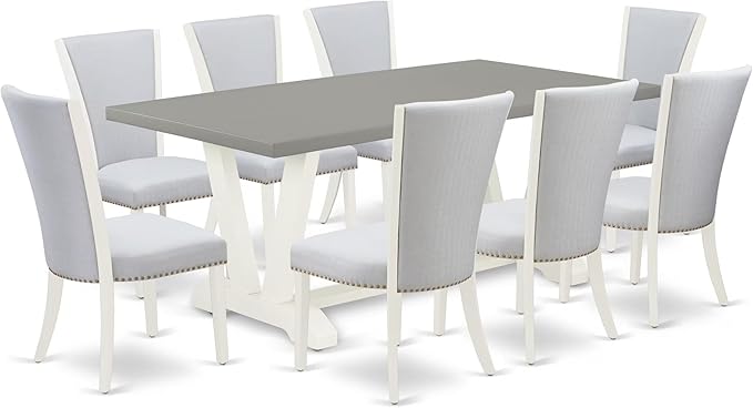 East West Furniture V097VE005-9 9 Piece Modern Dining Table Set Includes a by EastWestFurniture