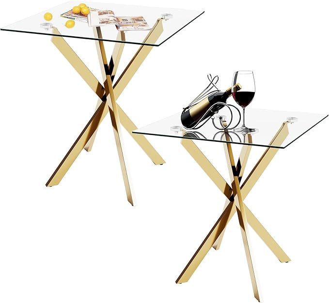 Side Table Set of 2, Modern End Table Set by Goldfan