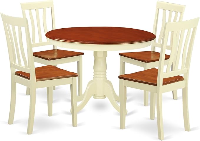 East West Furniture HLAN5-BMK-W 5 Piece Modern Dining Table Set Includes a by EastWestFurniture