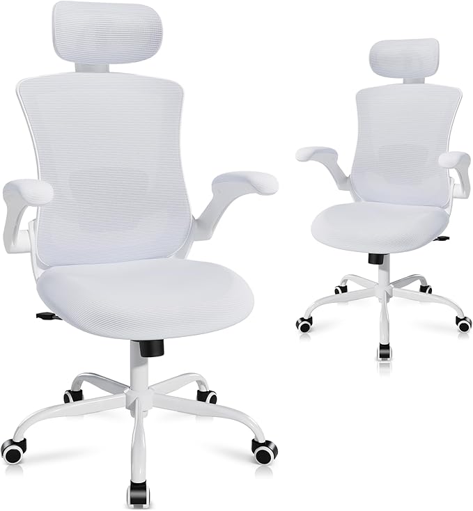High Back Office Chair with Adjustable Lumbar Support & Headrest, Ergonomic - Image 3