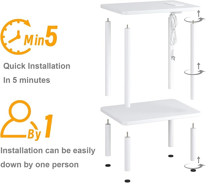 Apicizon 2 Tier End Table, Small Side Table - Image 9