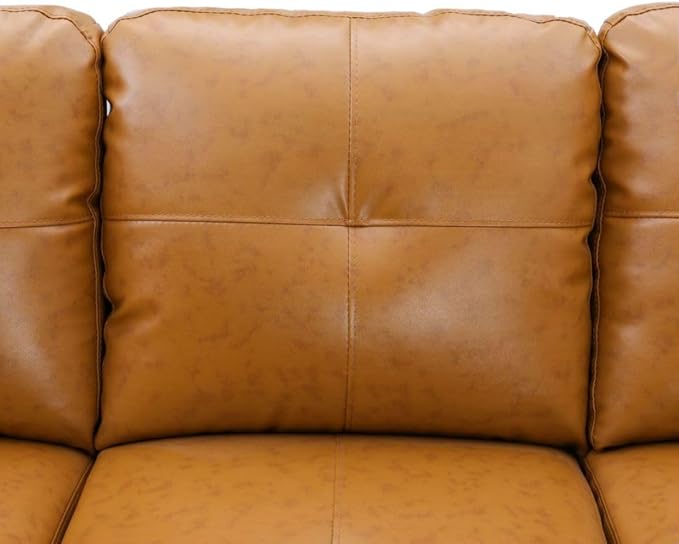 Ginger L-Shaped 3-Piece Faux Leather Sofa - Image 5