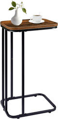 C Shaped End Table, 27 Inches High Small Side Table by KJGKKHOME