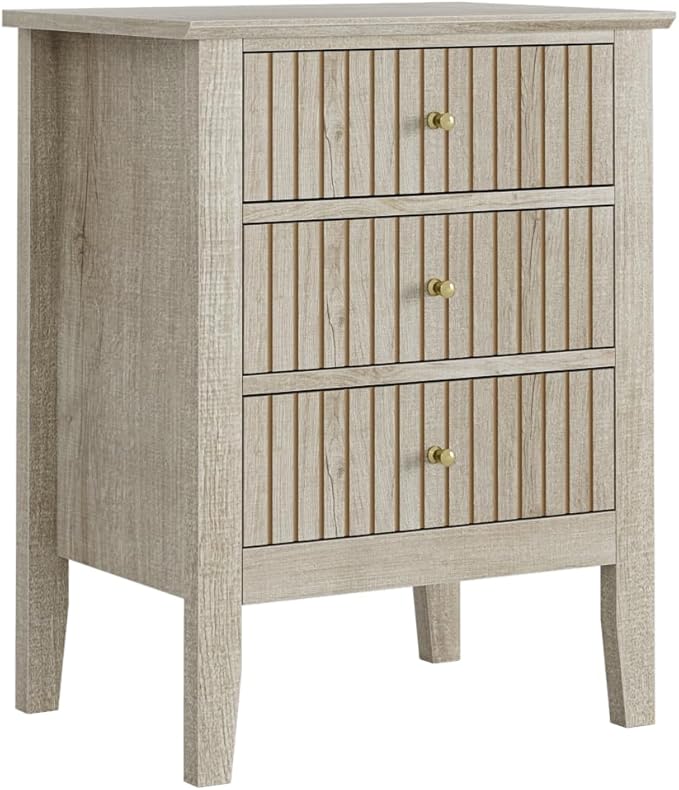 Night Stand, Fluted Nightstand Bedside Tall Farmhouse Nightstand - Image 9