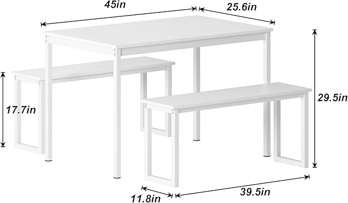 soges 3 PCS Dining Table Set for 4 - Image 5