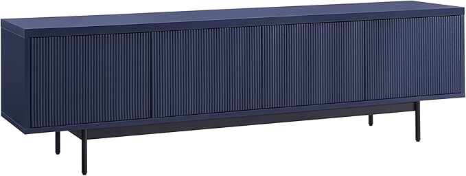 Henn&Hart Rectangular TV Stand for TV's up to 75" in Navy, for Home, Living Room by HennHart
