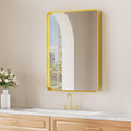Koonmi Gold Bathroom Mirror for Wall, 22x30 Inch Matte Metal Deep Framed by KOONMI