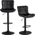 YOUNUOKE Bar Stools Set of 2 Black Barstools Adjustable Counter Height Stools by YOUNUOKE