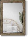 Walnut Vanity Mirror Rectangular Barnwood Framed Wall Mirror by WEXFORD+HOME