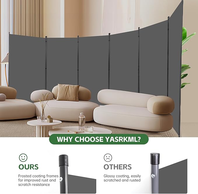 YASRKML Room Divider Folding Privacy Screens, Portable Room Divider Panel 6 - Image 2